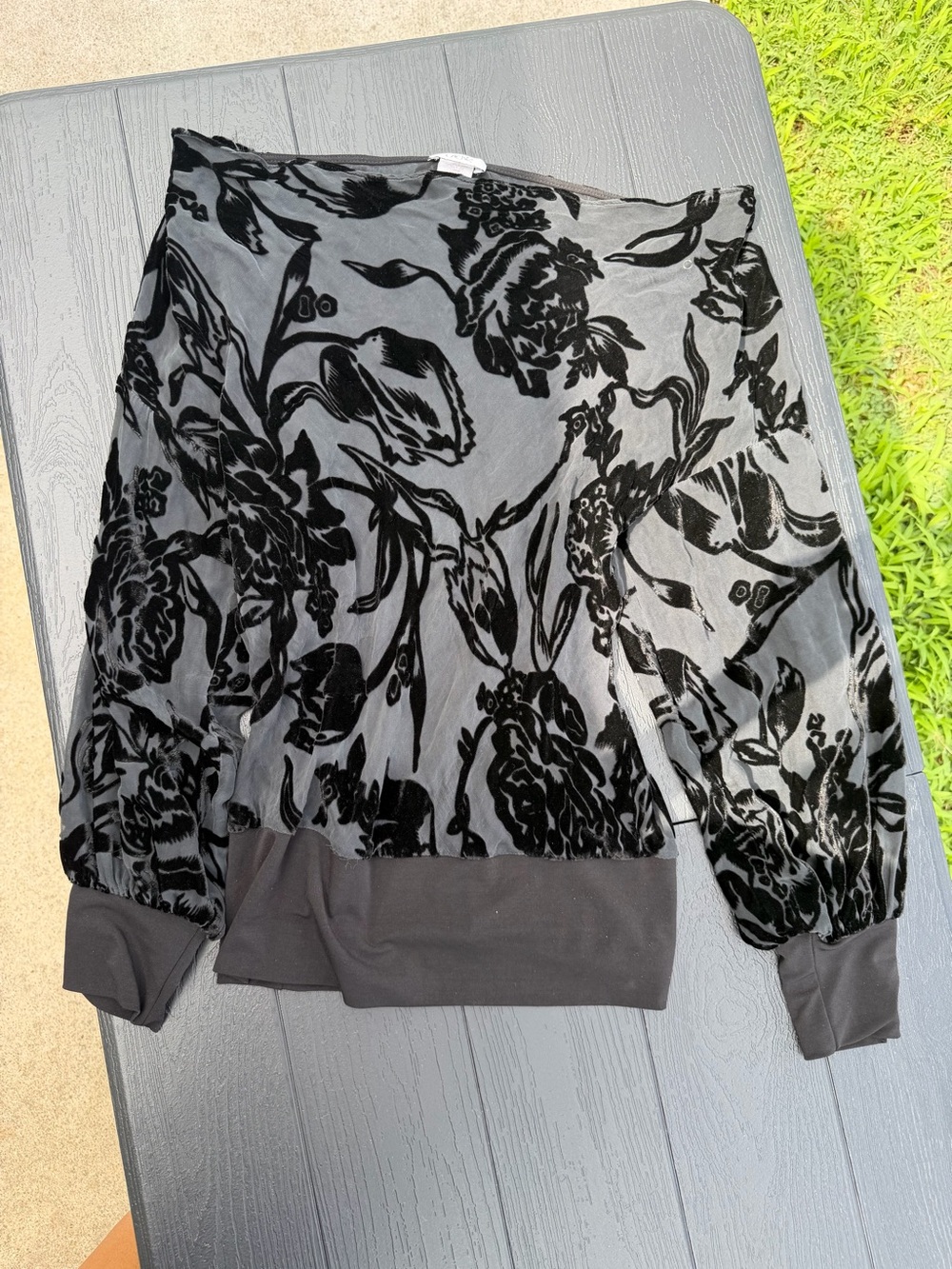 Cache Vintage y2k Black Sheer Blouse